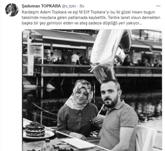 İstiklal Caddesi'ndeki patlamada kardeşini kaybeden kadından acılı mesaj: Ateş sadece düştüğü yeri yakıyor İstiklal Caddesi'ndeki patlamada kardeşini kaybeden kadından acılı mesaj: Ateş sadece düştüğü yeri yakıyor