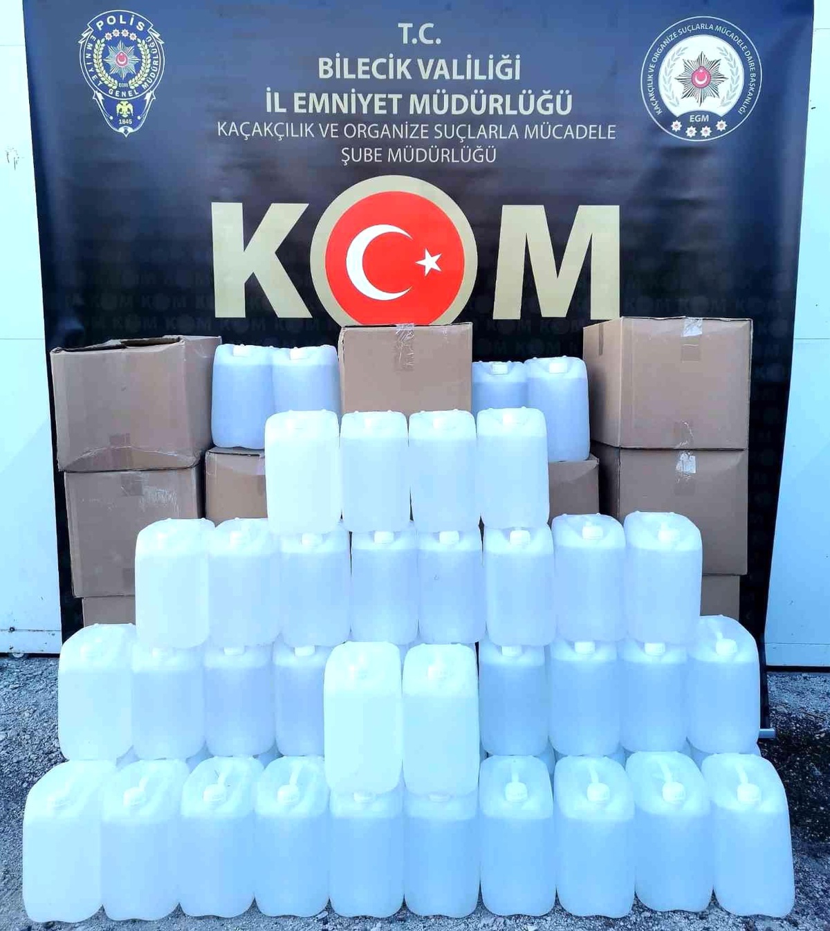 Bilecik\'te 120 bidon etik alkol ele geçirildi