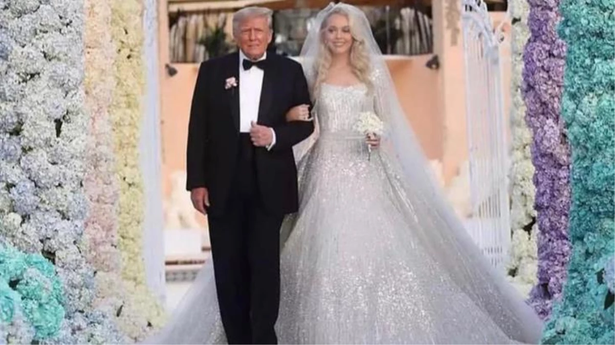 Eski ABD başkanı Donald Trump\'ın kızı Tiffany Trump evlendi! Trump\'ın damada yaptığı uyarı düğünden daha çok konuşuldu