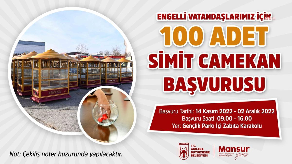 Abb\'den Engelli Vatandaşlara Ekonomik Destek: 100 Simit Camekânı Dağıtılacak
