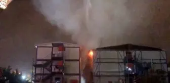 Ataşehir'de inşaat şantiyesinde korkutan yangın