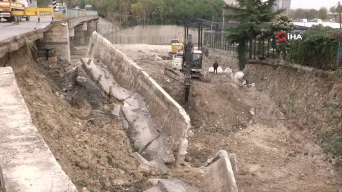 Bakırköy\'de pazar yeri inşaatı sırasında istinat duvarı çöktü
