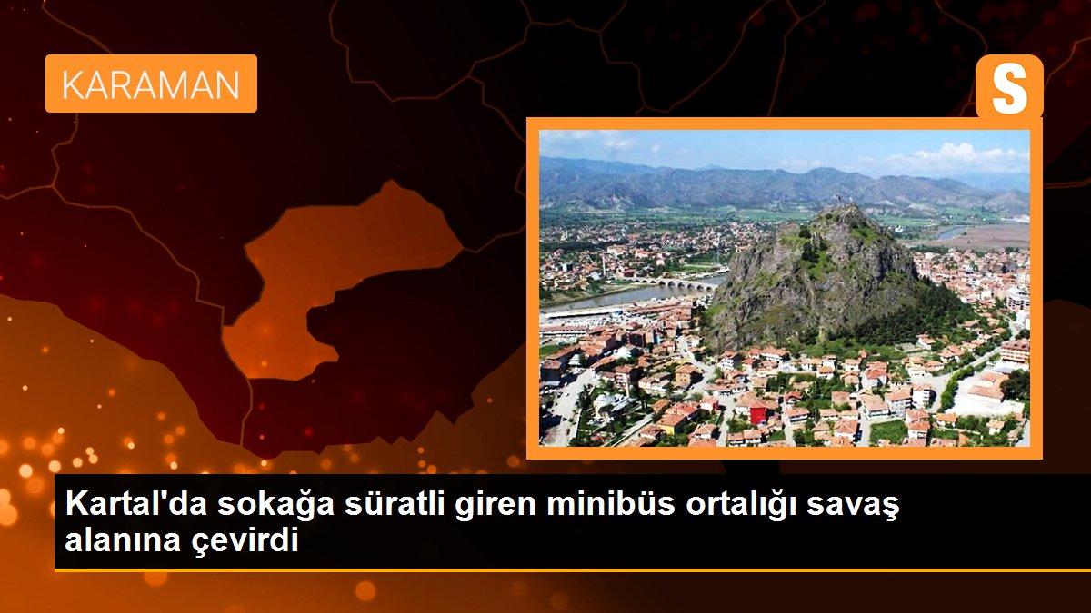 Kartal\'da sokağa süratli giren minibüs ortalığı savaş alanına çevirdi