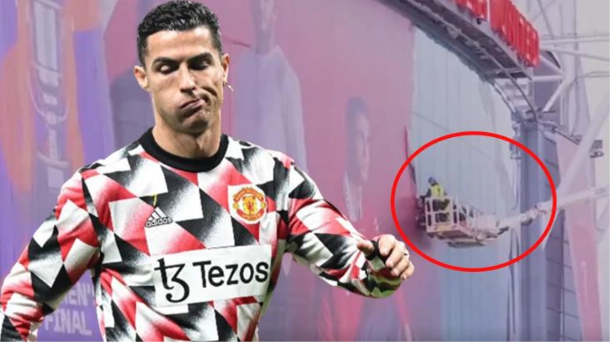 Manchester United ile Cristiano Ronaldo arasında ipler koptu! Yıldız oyuncunun yer aldığı görsel, stat duvarından kaldırıldı