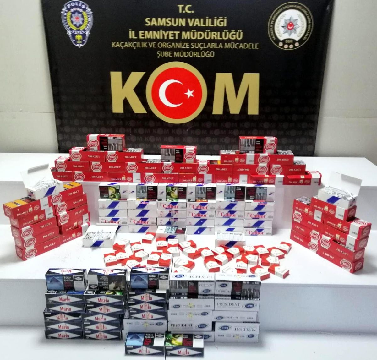 Samsun\'da 21 bin 280 dal doldurulmuş makaron ele geçirildi
