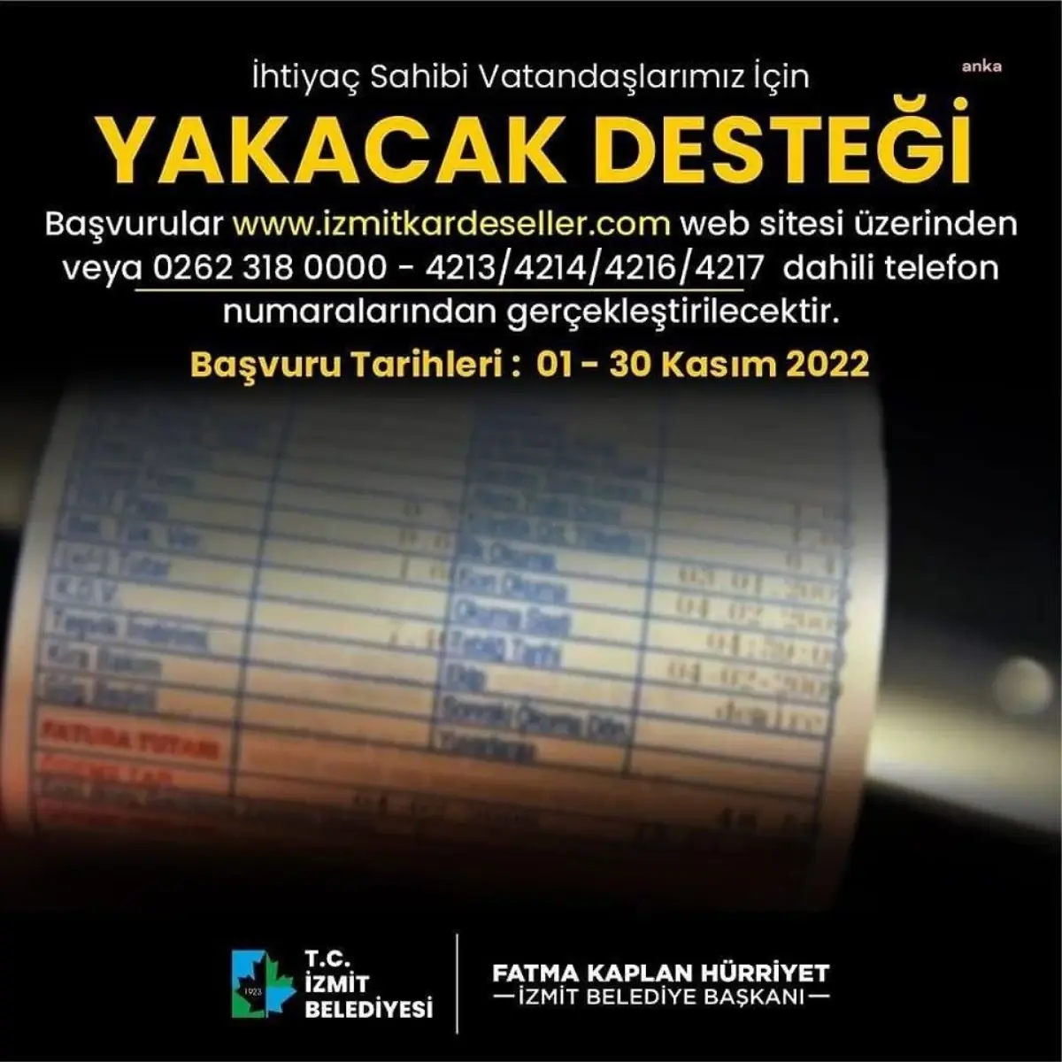 İzmit Belediyesi\'nin Yakacak Desteği Başvuruları, 30 Kasım\'a Kadar Devam Edecek