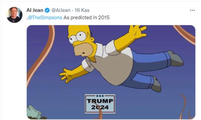 Simpsonlar'ın kehaneti yine tuttu! Bu sefer Trump'ın 2024'de aday olacağını bildi