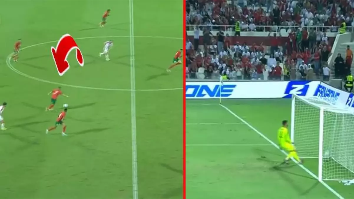 Beşiktaş\'a transfer olacağı konuşulan Faslı yıldız Ziyech, Gürcistan\'a orta sahanın gerisinden attığı golle gündem oldu