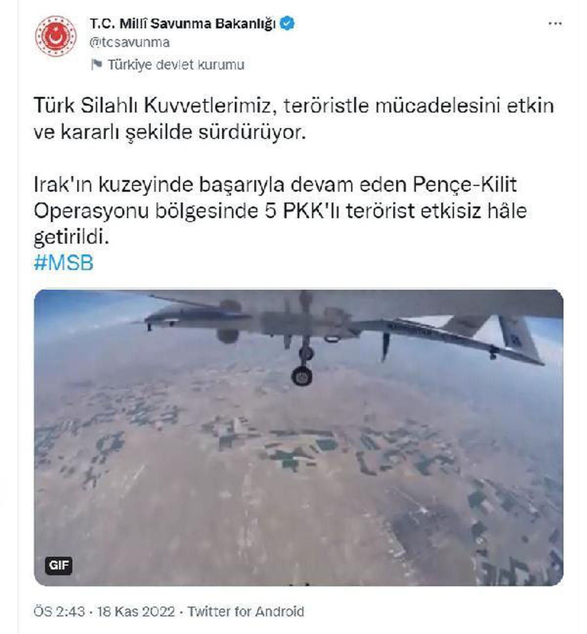 Pençe-Kilit Operasyonu bölgesinde 5 PKK\'lı terörist etkisiz hale getirildi