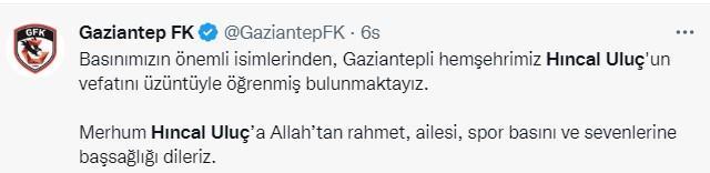 Hıncal Uluç'un vefatı sonrası spor ve siyaset dünyasından peş peşe taziye mesajları Hıncal Uluç'un vefatı sonrası spor ve siyaset dünyasından peş peşe taziye mesajları