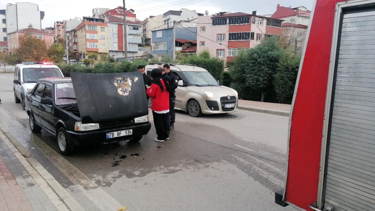 Nikah günü almaya giderken aracı yandı