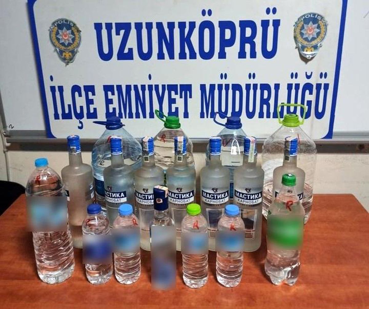 Uzunköprü\'de bir iş yerinde kaçak alkol ele geçirildi