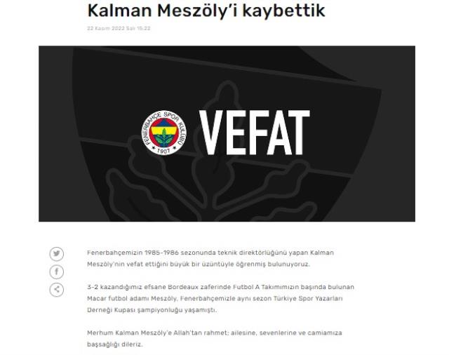 A Milli Takım'ın ve Fenerbahçe'nin eski teknik direktörü Meszöly hayatını kaybetti A Milli Takım'ın ve Fenerbahçe'nin eski teknik direktörü Meszöly hayatını kaybetti