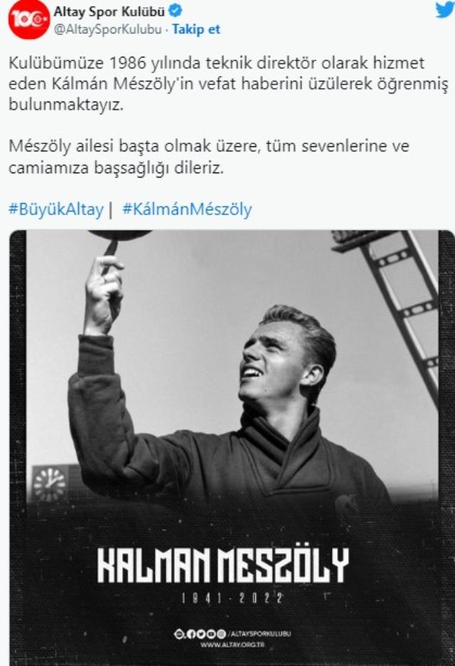 A Milli Takım'ın ve Fenerbahçe'nin eski teknik direktörü Meszöly hayatını kaybetti A Milli Takım'ın ve Fenerbahçe'nin eski teknik direktörü Meszöly hayatını kaybetti