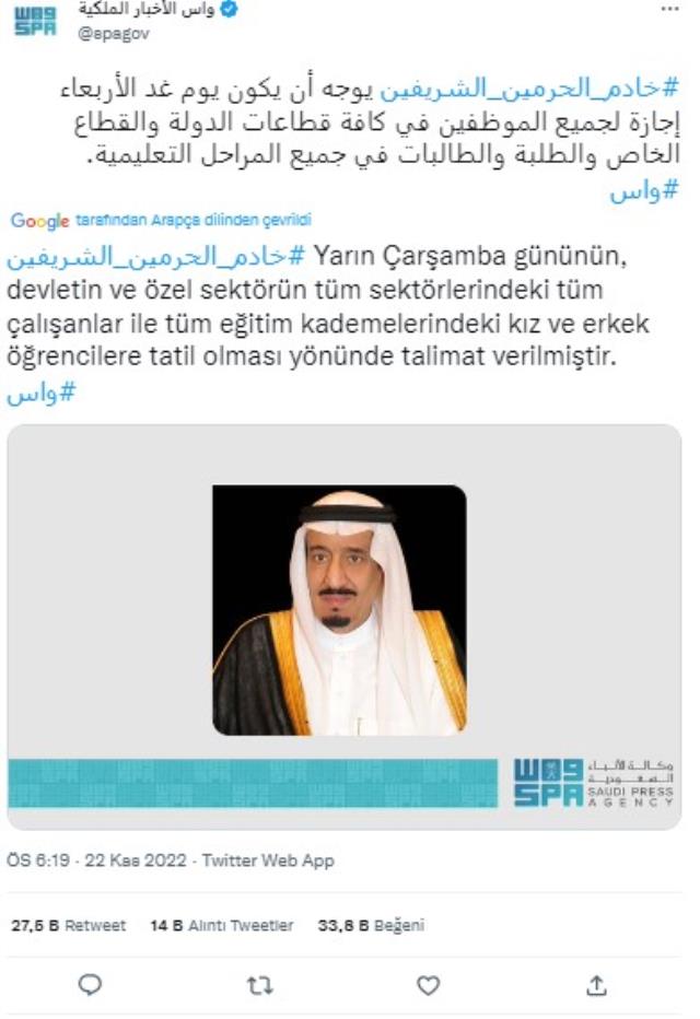 Böylesi ne görüldü ne duyuldu! Arjantin'i yenen Suudi Arabistan'da yarın resmi tatil ilan edildi