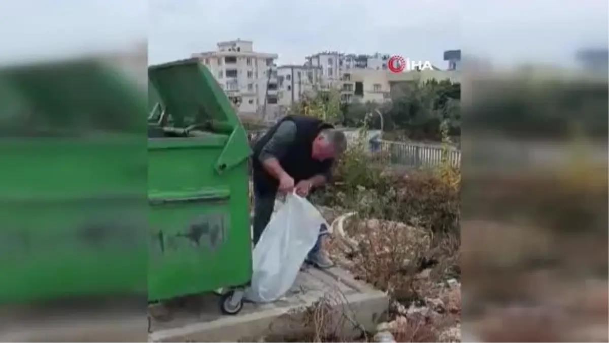 Çöpe atılan çuvaldan yavru köpekler çıktı