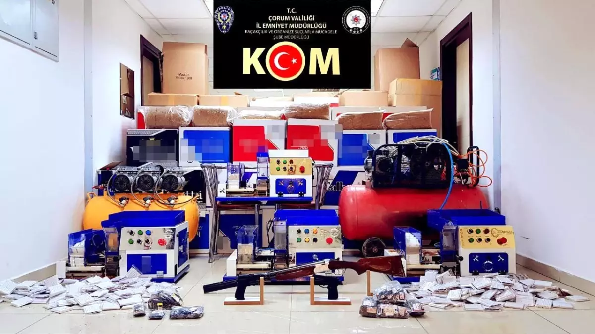 Çorum\'da kaçak makaron sigara operasyonu