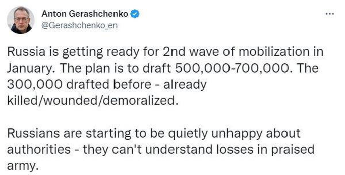 Gerashchenko: Rusya, ikinci seferberliğe hazırlanıyor