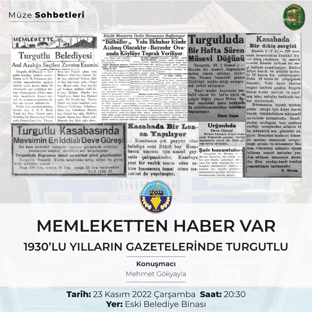 Turgutlu Belediyesi\'nin \'Müze Sohbetleri\' Devam Ediyor