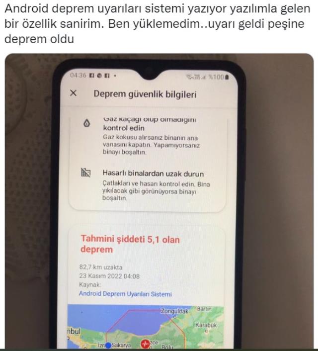 Depremden saniyeler önce telefonlara bildirim geldiği iddiası! Birçok kişi ekran görüntüsü paylaştı