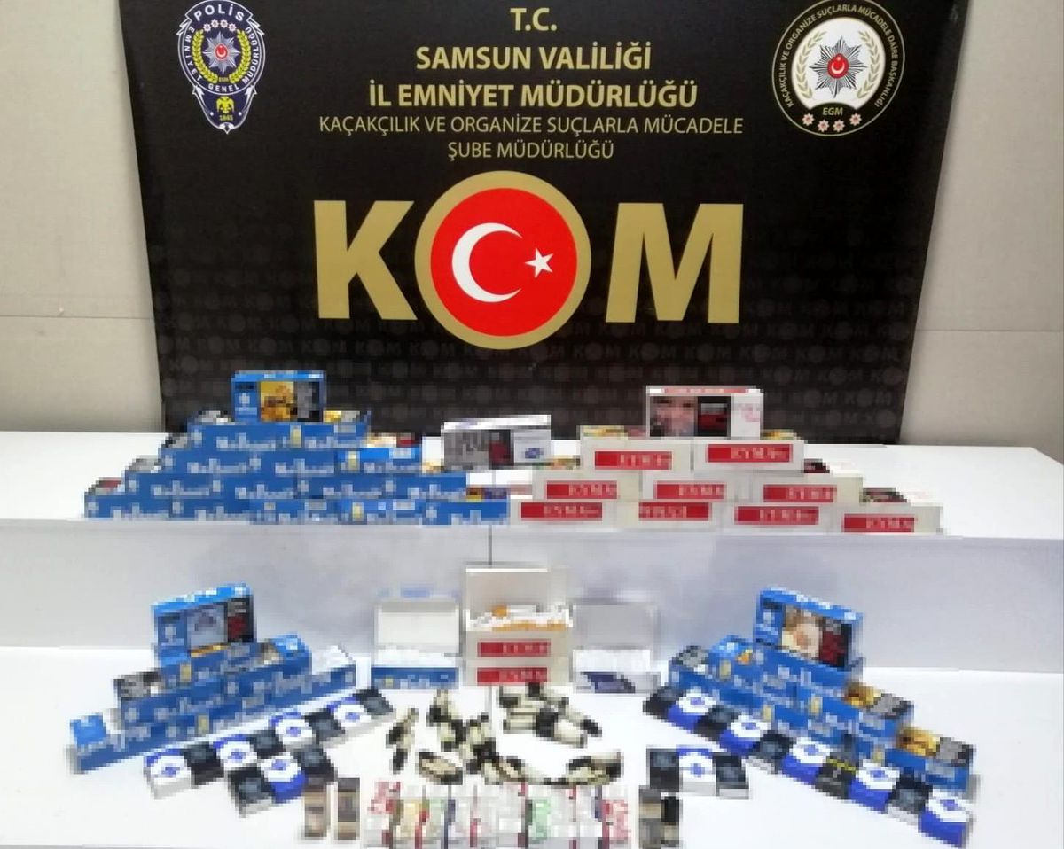 Samsun\'da 13 bin 300 dal dolu makaron ele geçirildi