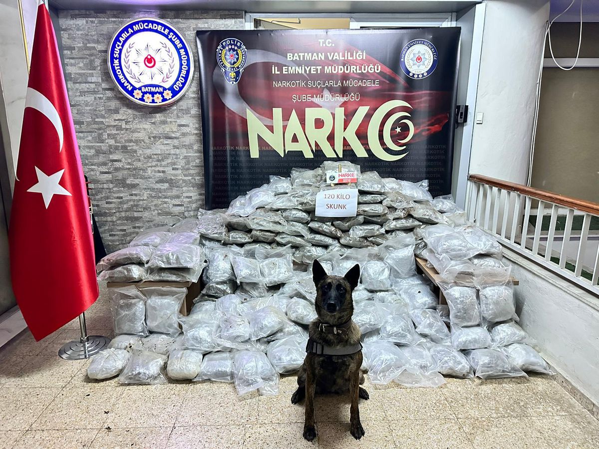 Batman\'da 119 kilogram skunk ele geçirildi
