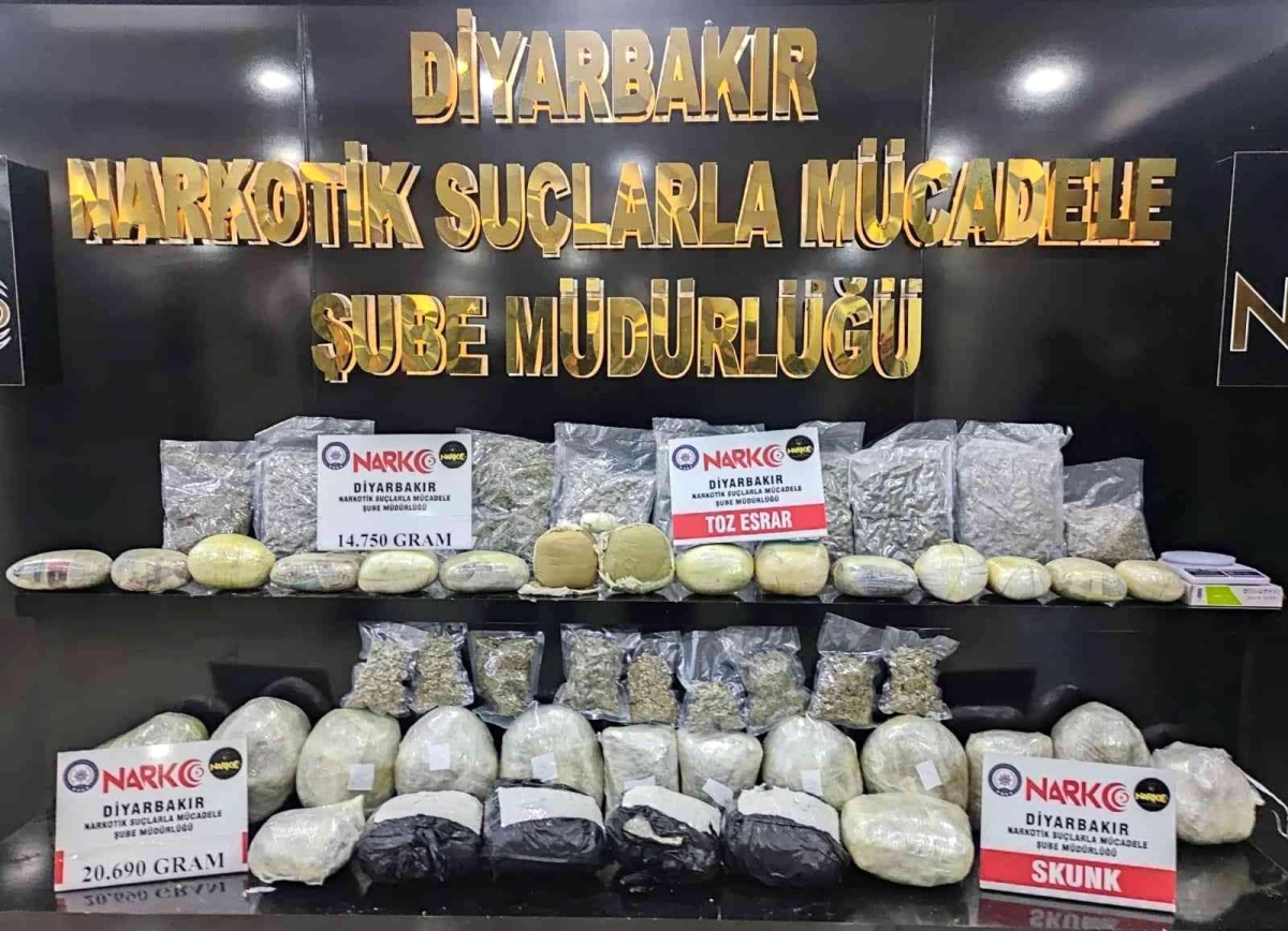 Diyarbakır\'da 44 kilo 263 gram uyuşturucu ele geçirildi: 8 zanlı tutuklandı