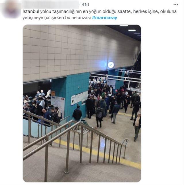 Marmaray'daki arıza yolcuları çileden çıkardı! İşe gitmek isteyen vatandaşlar istasyonlarda mahsur kaldı Marmaray'daki arıza yolcuları çileden çıkardı! İşe gitmek isteyen vatandaşlar istasyonlarda mahsur kaldı