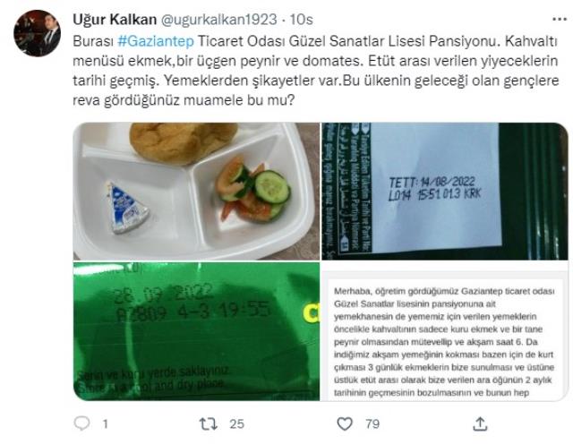 Gaziantep'te lise öğrencilerine verilen kurtlu yemeğe CHP'li üyeden isyan: Gençlere gördüğünüz muamele bu mu?