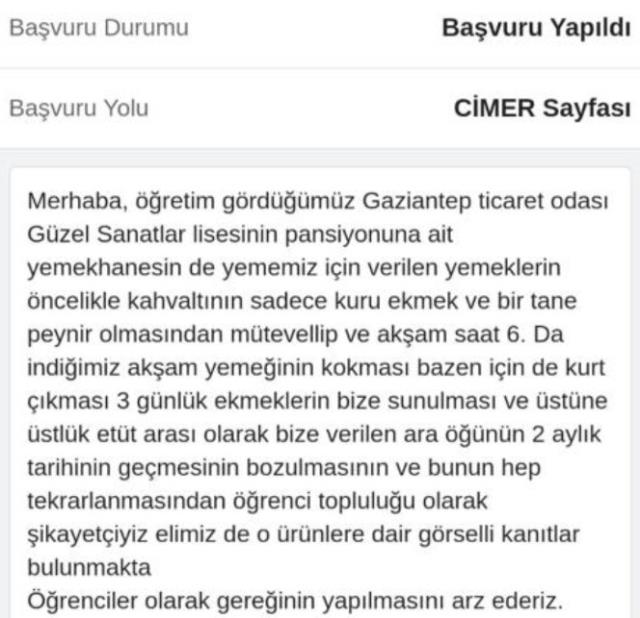 Gaziantep'te lise öğrencilerine verilen kurtlu yemeğe CHP'li üyeden isyan: Gençlere gördüğünüz muamele bu mu?