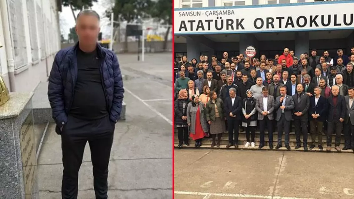 Samsun\'da oğlunun öğretmeni tarafından şiddete uğradığını duyan baba, okulu basıp öğretmeni tekme tokat dövdü