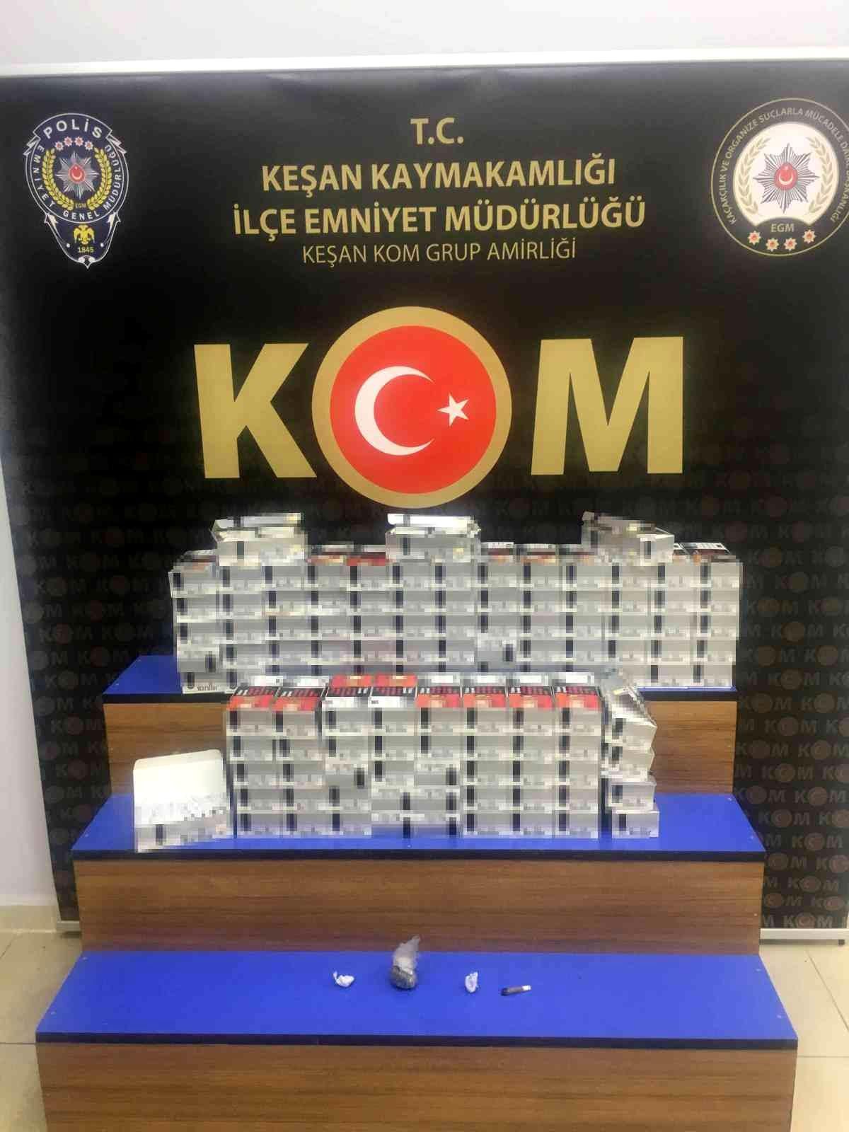 Keşan\'da 22 bin 600 adet doldurulmuş makaron ele geçirildi