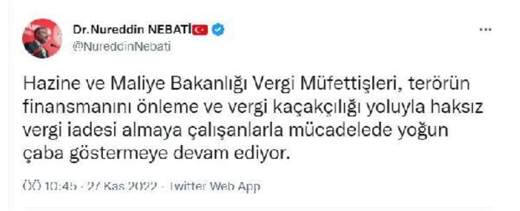 Bakan Nebati: 2 bin 916 vergi suçu raporu düzenleyip suç duyurusunda bulunduk