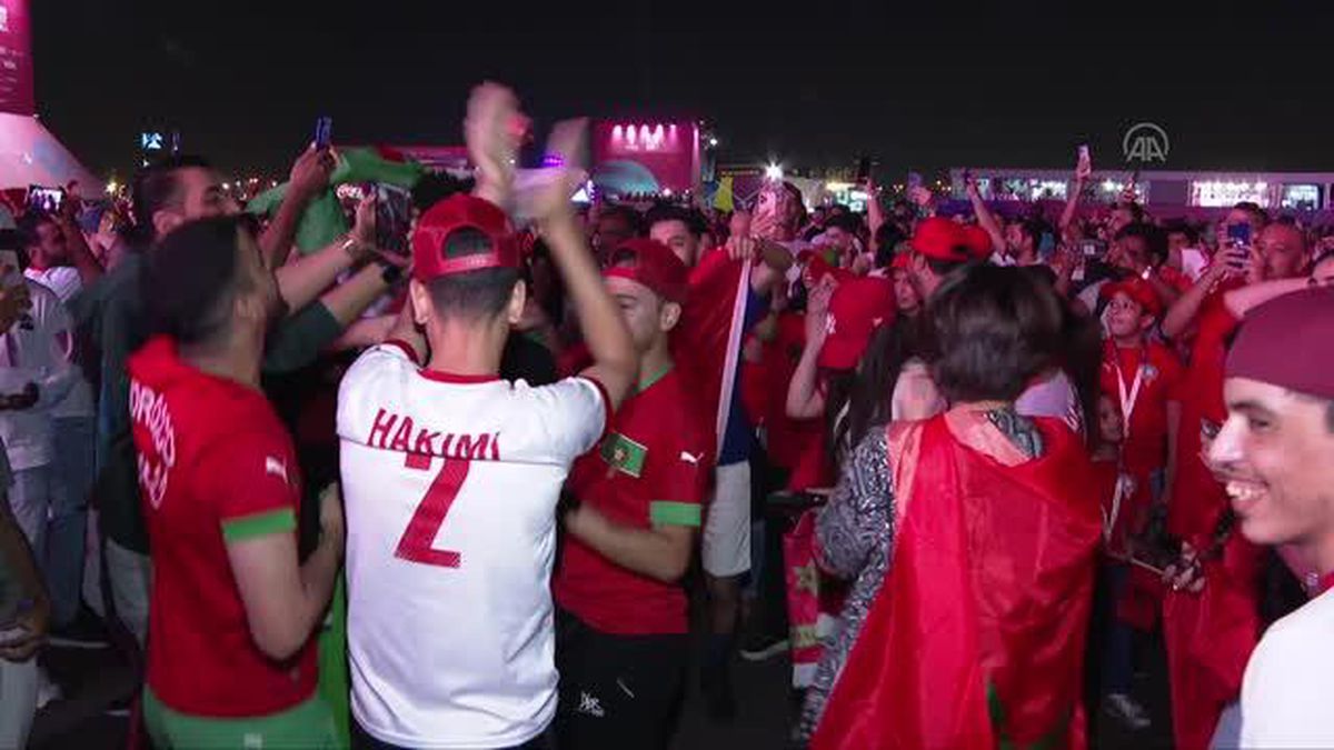 Katar'da Fas'ın galibiyeti coşkuyla kutlanıyor (2)