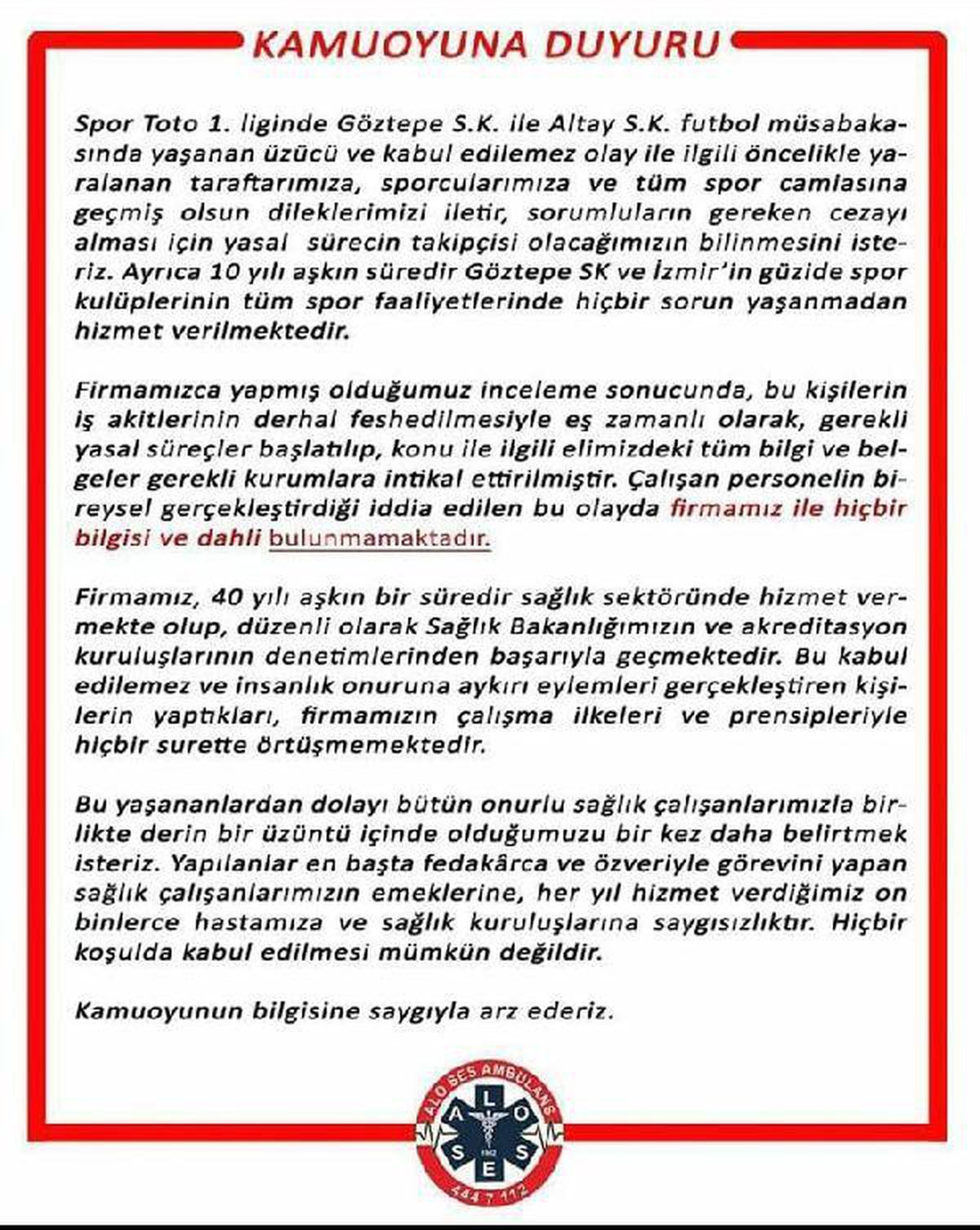 Altay derbisinde ambulans şirketi hakkında idari soruşturma (8)