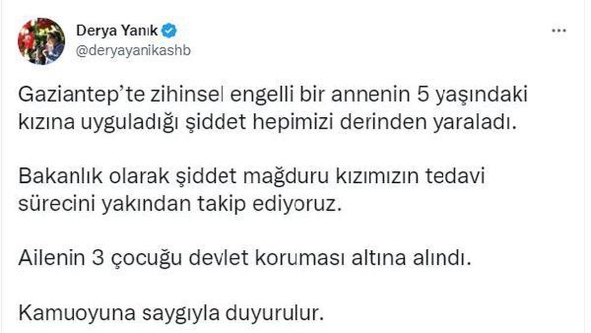 Gaziantep\'te annesinin darbettiği çocuk ve 3 kardeşi devlet korumasına alındı