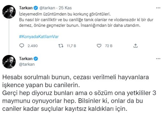 İstiklal'deki patlamaya sessiz kalıp Konya'daki katliama tepki gösteren Tarkan'dan eleştirilere cevap