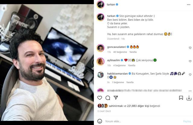 İstiklal'deki patlamaya sessiz kalıp Konya'daki katliama tepki gösteren Tarkan'dan eleştirilere cevap