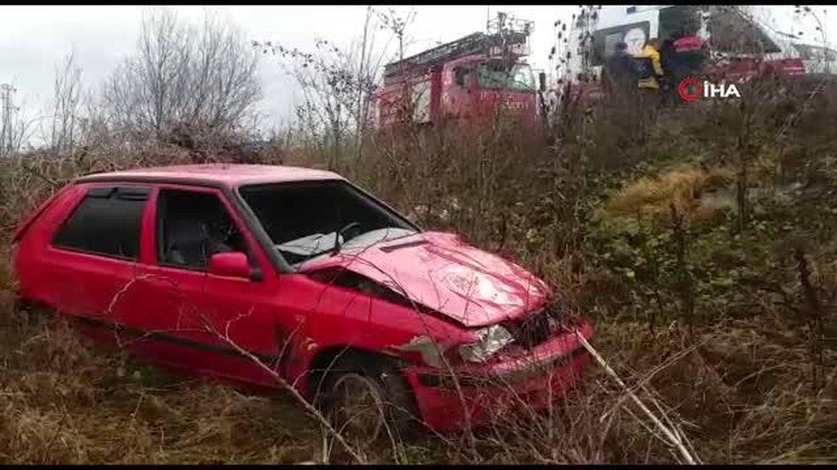 Kontrolden çıkan otomobil şarampole devrildi: 1 yaralı