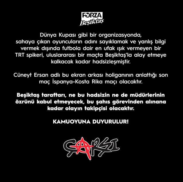 Dünya Kupası maçında söylediklerine tepki yağan TRT spikeri, sosyal medya hesabını kapattı Dünya Kupası maçında söylediklerine tepki yağan TRT spikeri, sosyal medya hesabını kapattı