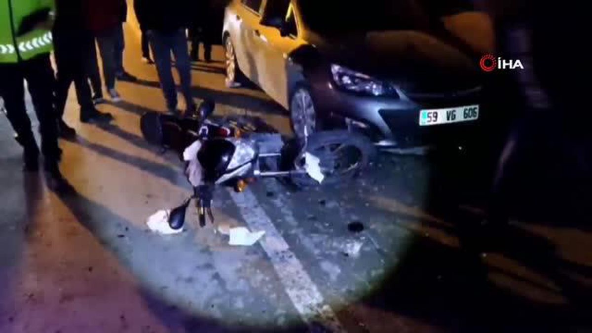Motosiklet ile otomobil çarpıştı: 1 yaralı