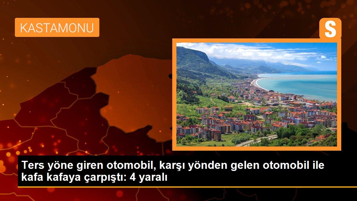 Ters yöne giren otomobil, karşı yönden gelen otomobil ile kafa kafaya çarpıştı: 4 yaralı