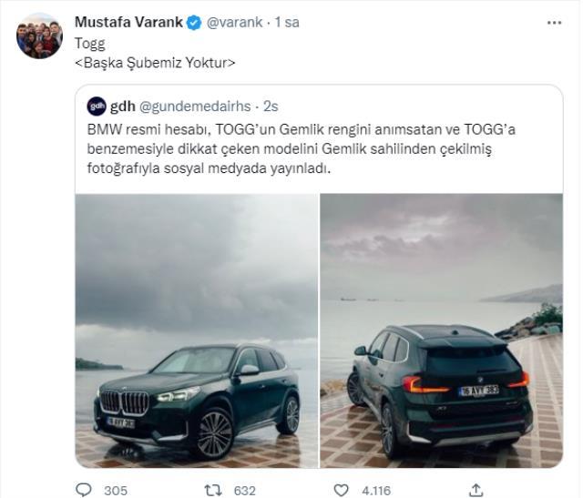 BMW'nin Gemlik'ten paylaşımı Togg'a benzetildi