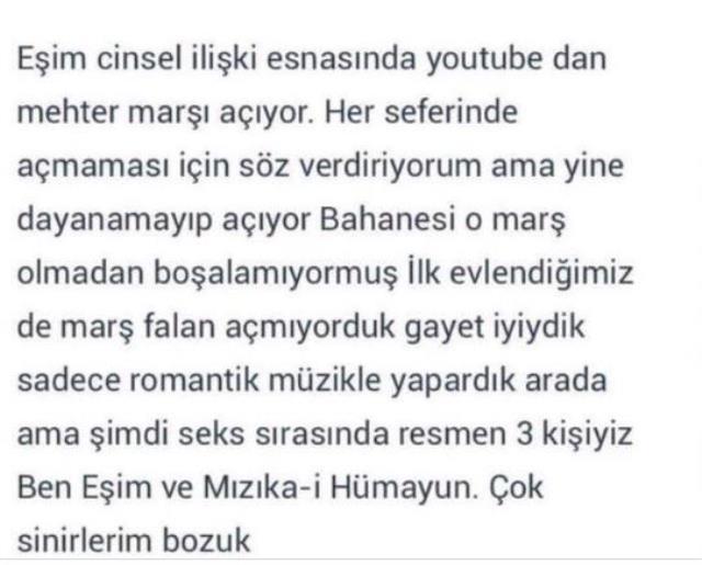 Genç kadının itirafı sosyal medyayı salladı: Eşim mehter marşı olmadan ilişkiye girmiyor