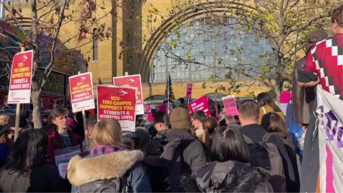 İngiltere'de greve giden binlerce üniversite çalışanı yürüyüş düzenledi (3)