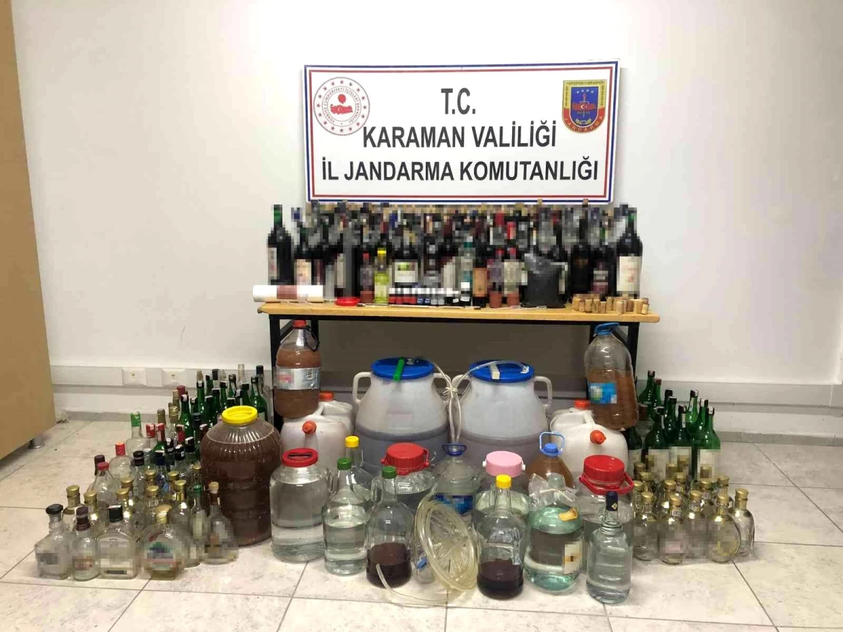 Karaman\'da yılbaşı öncesi 300 kilo kaçak içki ele geçirildi