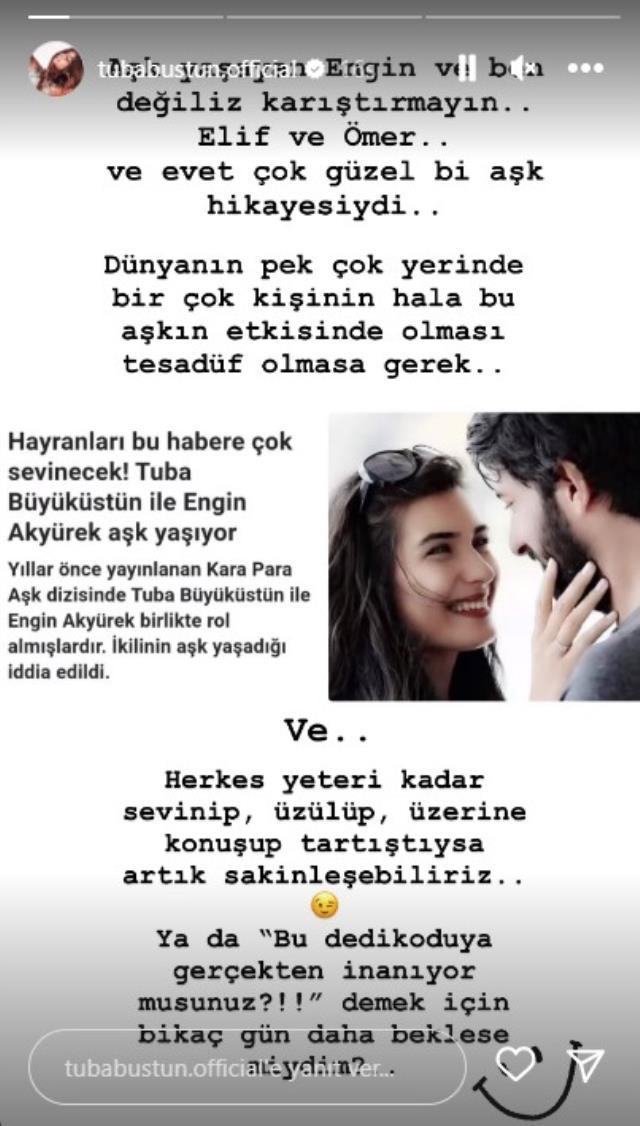 Oyuncu Tuba Büyüküstün, Engin Akyürek'le aşk yaşadığı iddiasını yalanladı