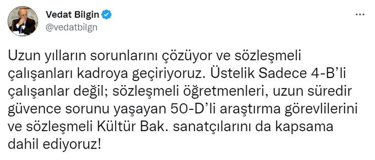 Sözleşmeliden kadroya geçişte çerçeve genişletildi