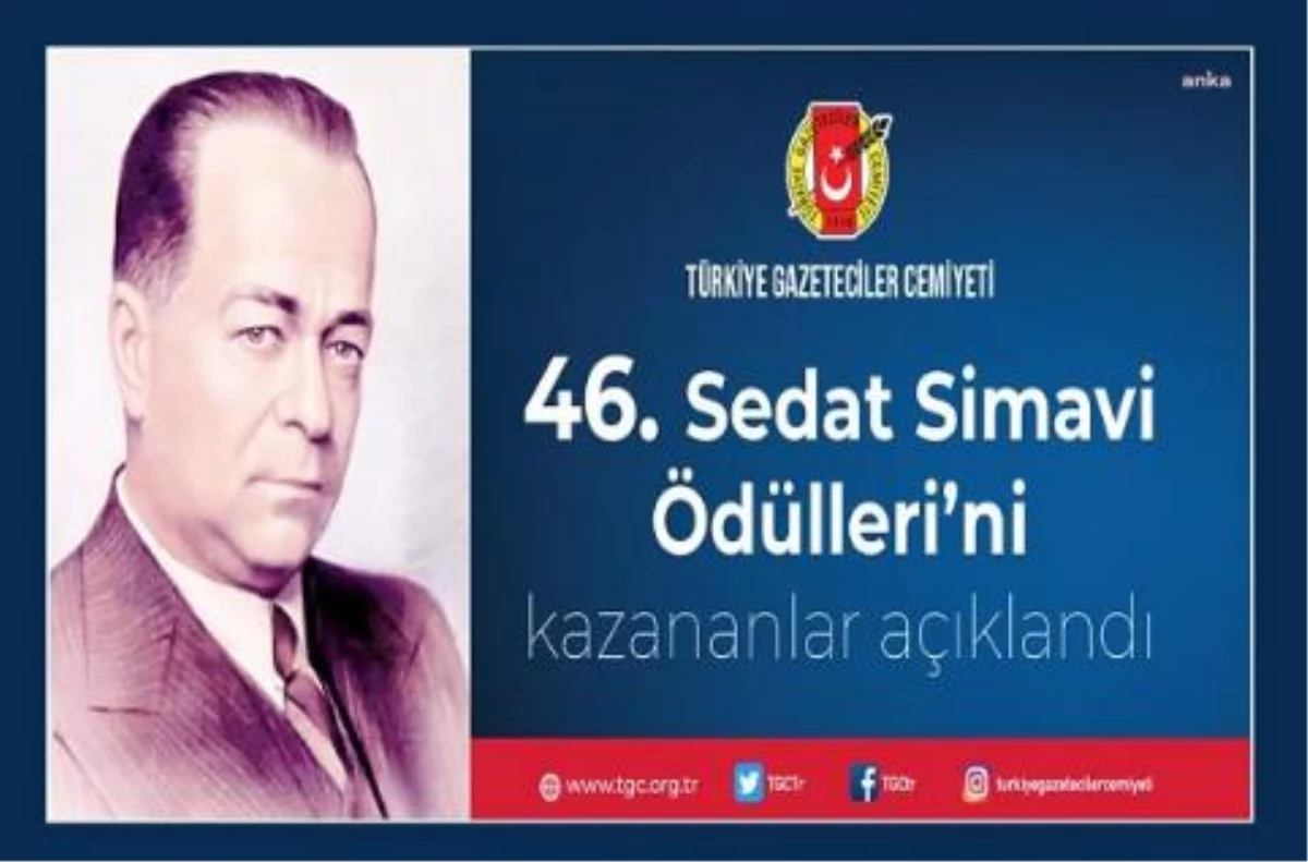 Türkiye Gazeteciler Cemiyeti, 46\'ncı Sedat Simavi Ödülleri Açıklandı