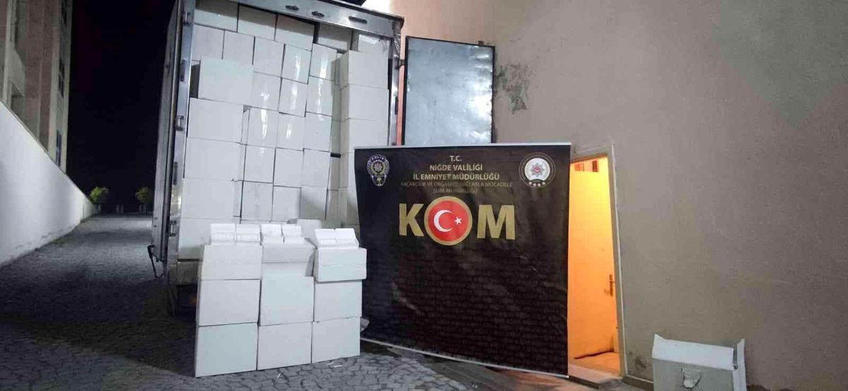 Niğde\'de 5 milyon 500 bin makaron ele geçirildi